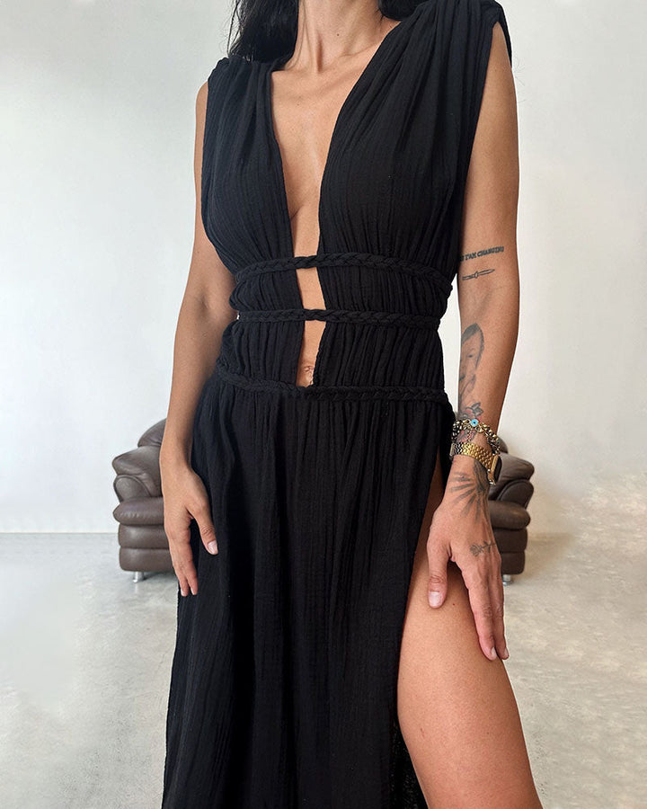 Theresa Wernigerode | Texturiertes Kleid mit Schlitz