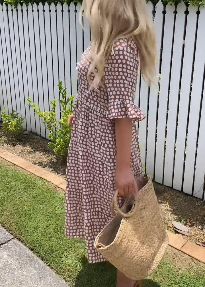 Luise Coburg | Midi-Kleid mit Kurzen Ärmeln
