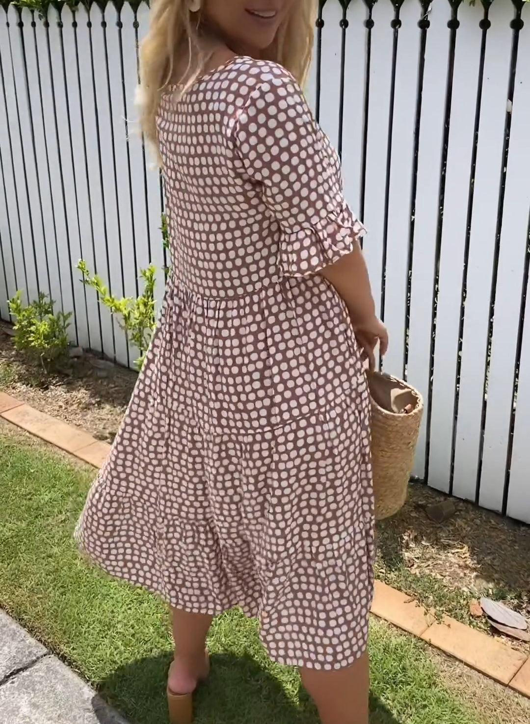 Luise Coburg | Midi-Kleid mit Kurzen Ärmeln
