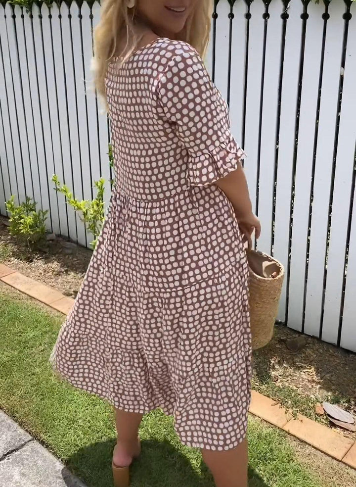 Luise Coburg | Midi-Kleid mit Kurzen Ärmeln