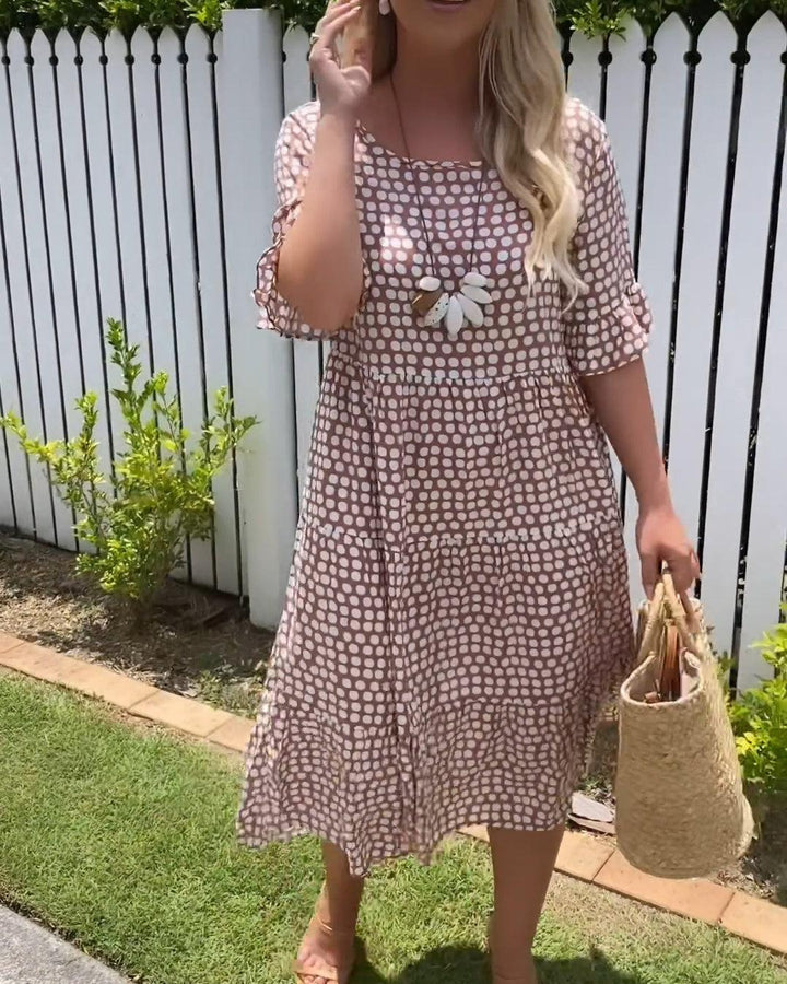 Luise Coburg | Midi-Kleid mit Kurzen Ärmeln