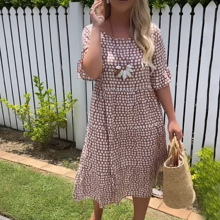 Luise Coburg | Midi-Kleid mit Kurzen Ärmeln