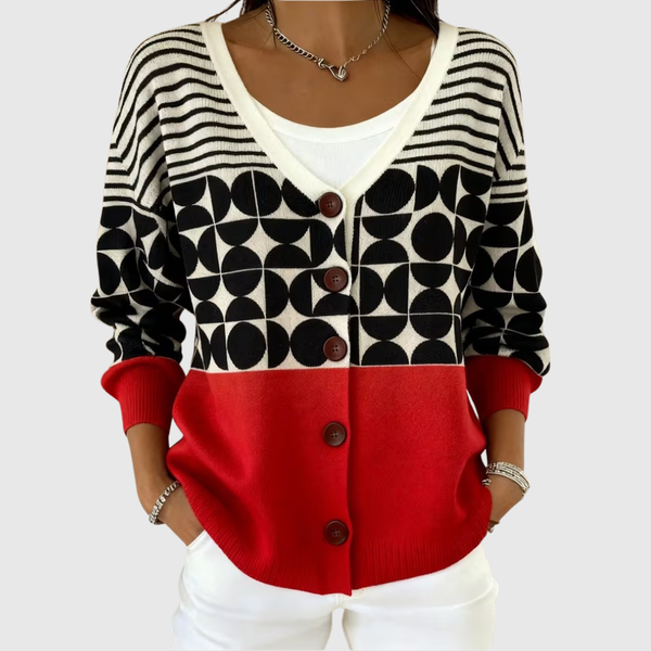 Bequemer Strick-Cardigan mit Knöpfen
