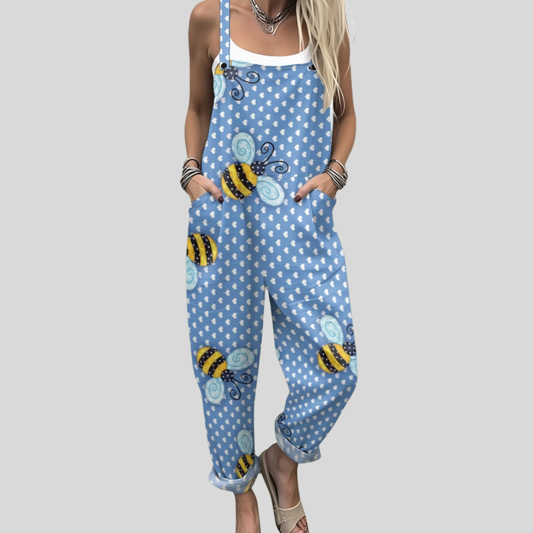 Clara Regensburg | Latzhose mit Bienen Hellblau