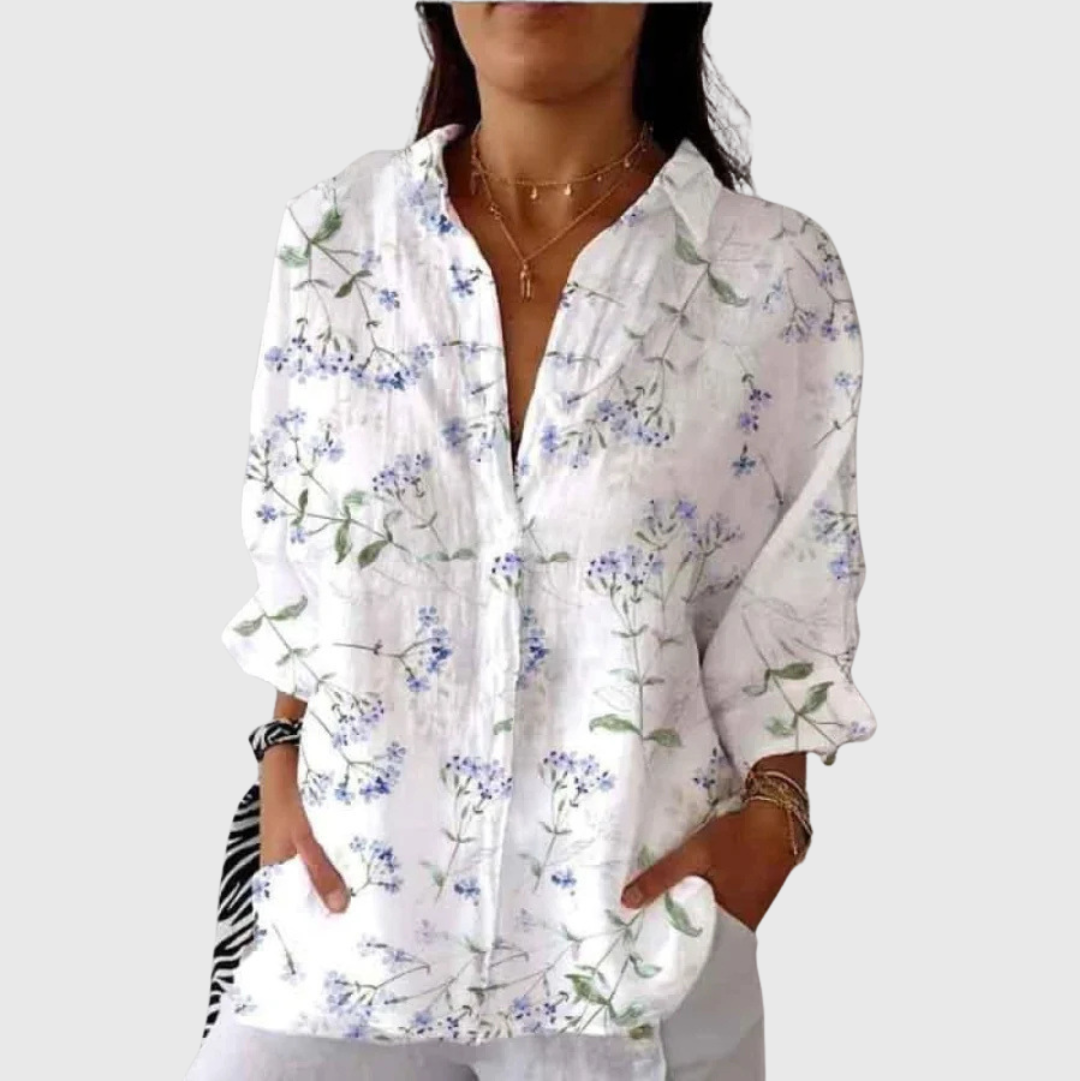 Clara Schwerin | Leichte und Farbenfrohe Druckbluse in Mehrfarbig