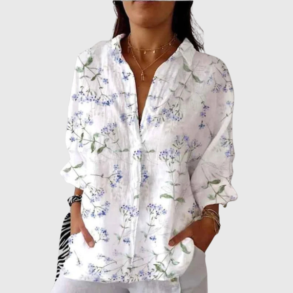 Clara Schwerin | Leichte und Farbenfrohe Druckbluse in Mehrfarbig