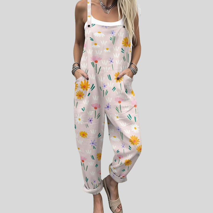 Elise Bautzen | Florale Latzhose Zartrosa