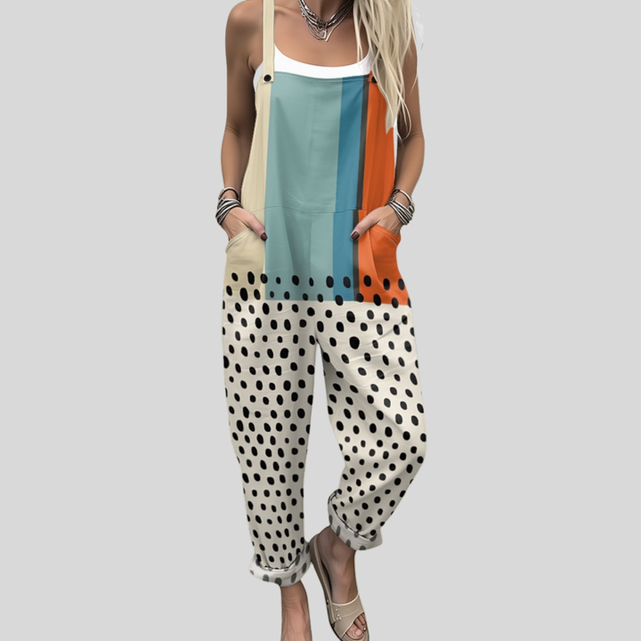 Clara Quedlinburg | Latzhose Color-Block mit Punkten