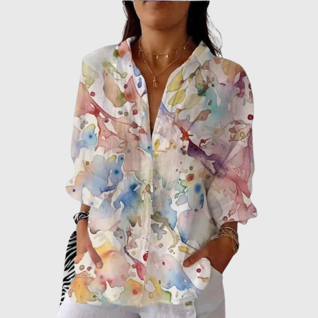 Emma Rothenburg | Leichte und Farbenfrohe Druckbluse in Mehrfarbig