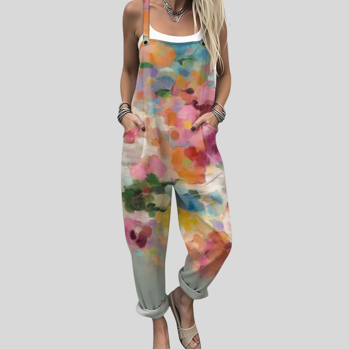 Irmgard Baden-Baden | Latzhose mit Aquarell-Blumen