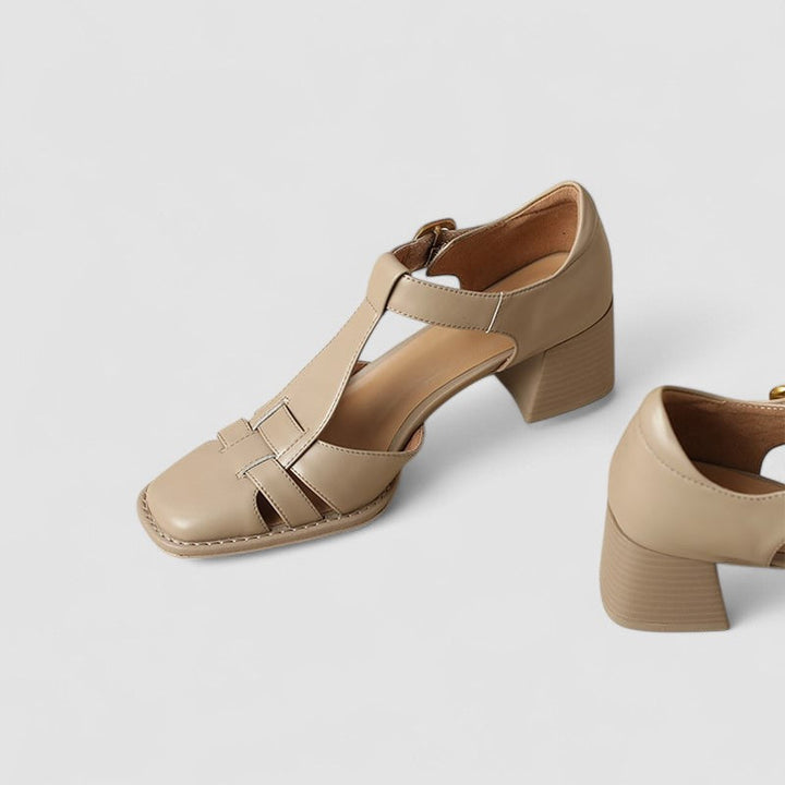 Greta Passau | Orthopädische T-Strap Blockabsatzsandalen