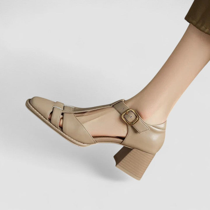 Greta Passau | Orthopädische T-Strap Blockabsatzsandalen