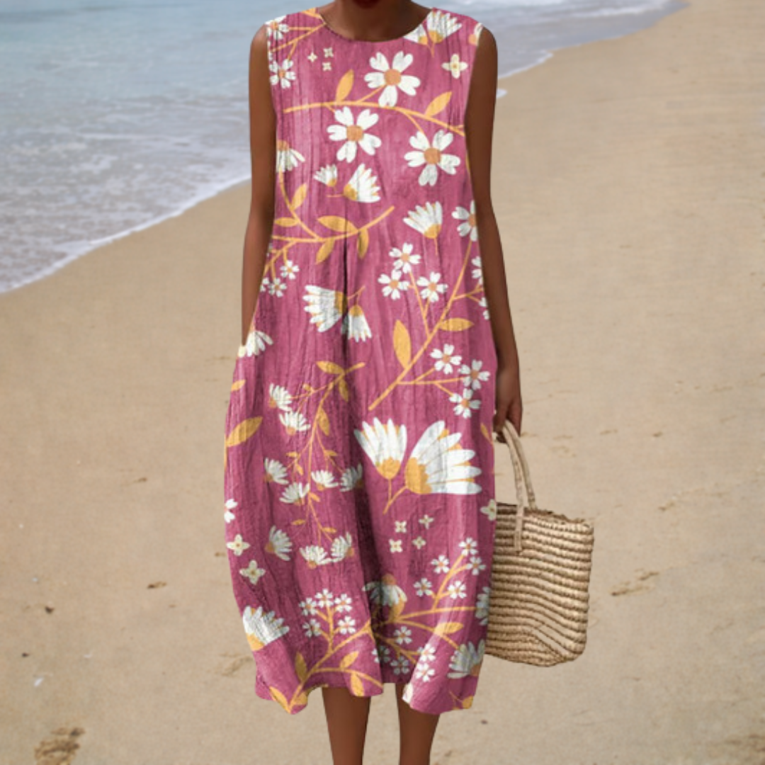 Adelheid Görlitz | Bequeme Ärmellose Sommerkleid in Beige