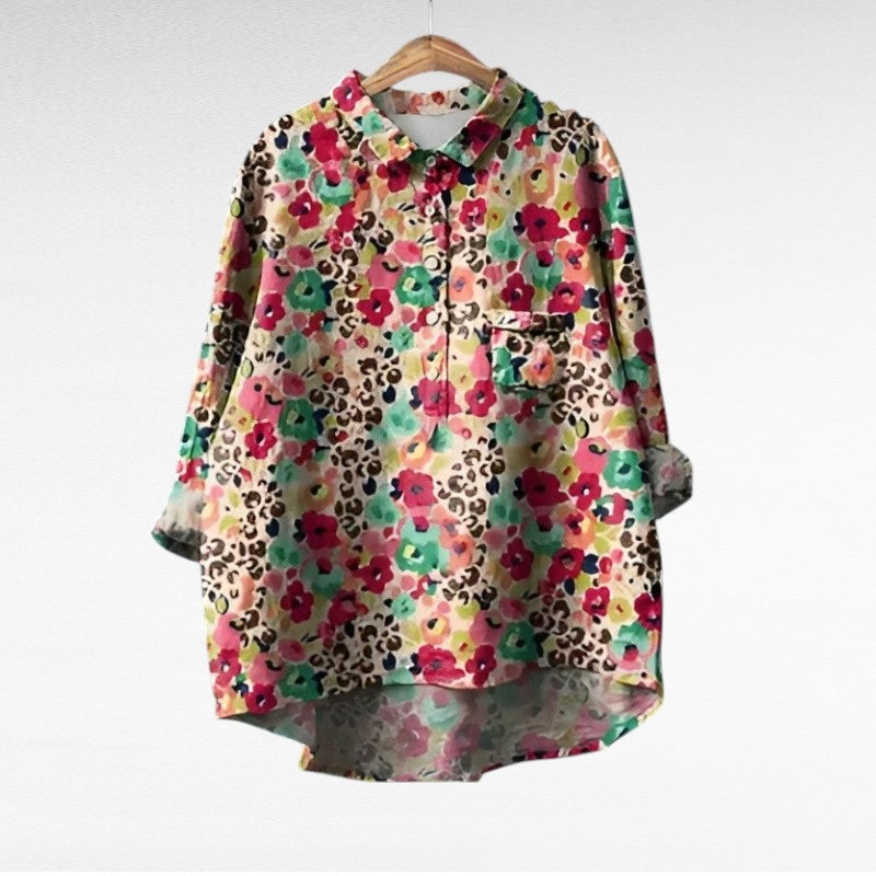 Wilhelmine Aachen | Elegante Sommerbluse in Muster 1
