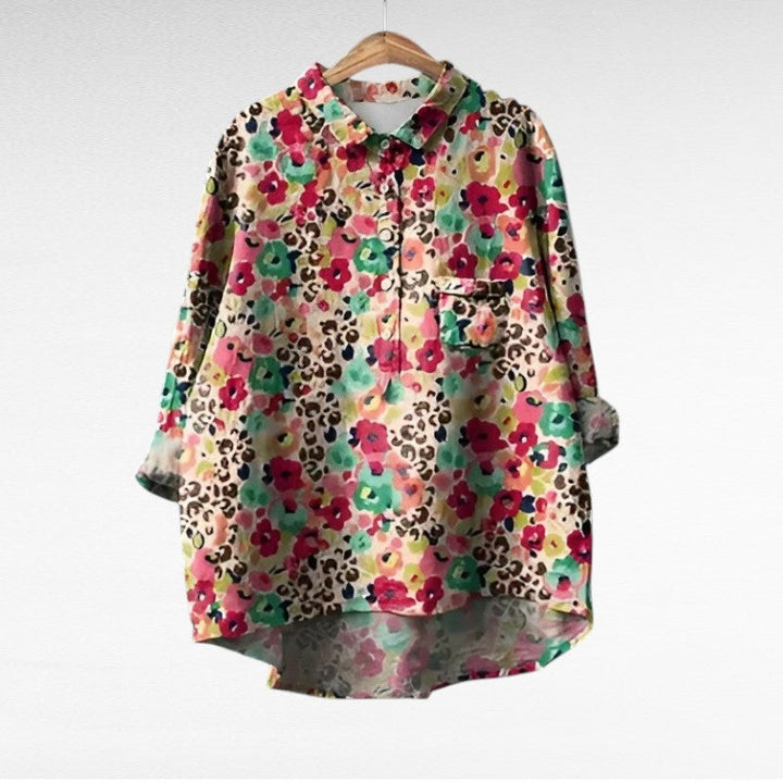 Wilhelmine Aachen | Elegante Sommerbluse in Muster 1