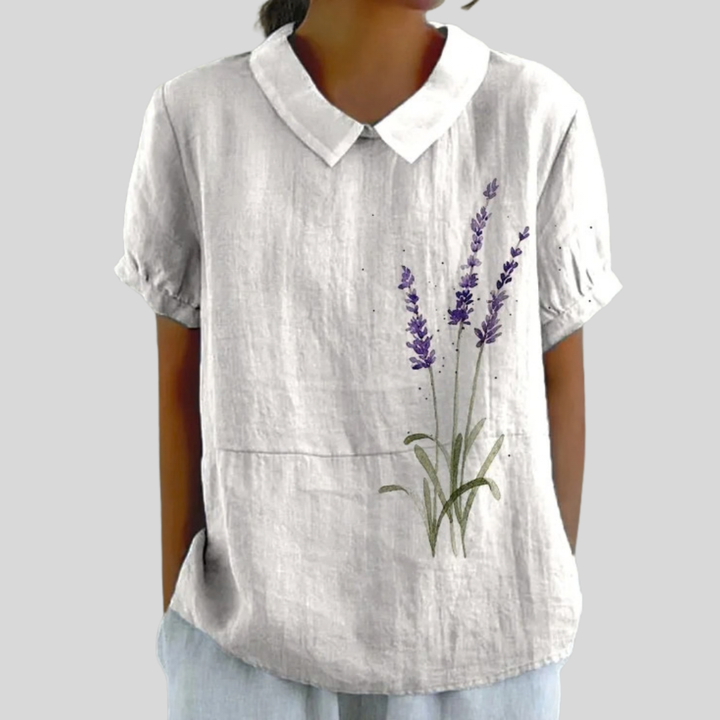 Cornelia Tübingen | Blumenoberteil Eleganter Komfort in Creme