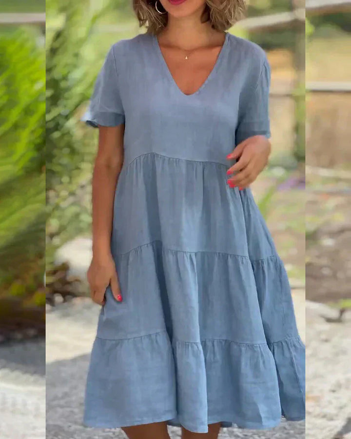 Isolde Goslar | Lässiges Sommerkleid mit V-Ausschnitt
