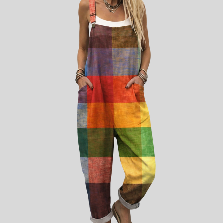 Johanna Quedlinburg | Bunte Latzhose im Patchwork-Look