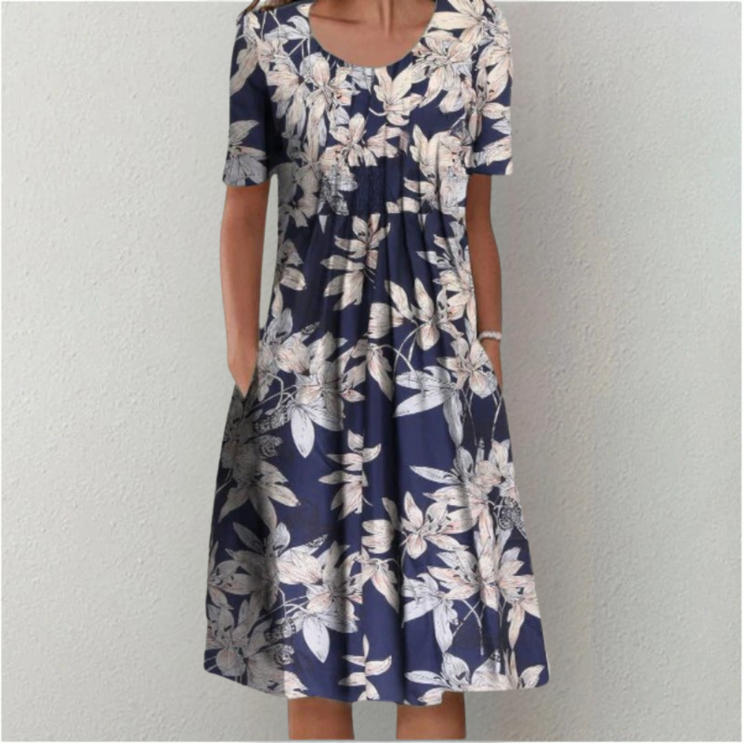 Lena Bamberg | Elegantes und Lässiges Blumenkleid mit Taschen