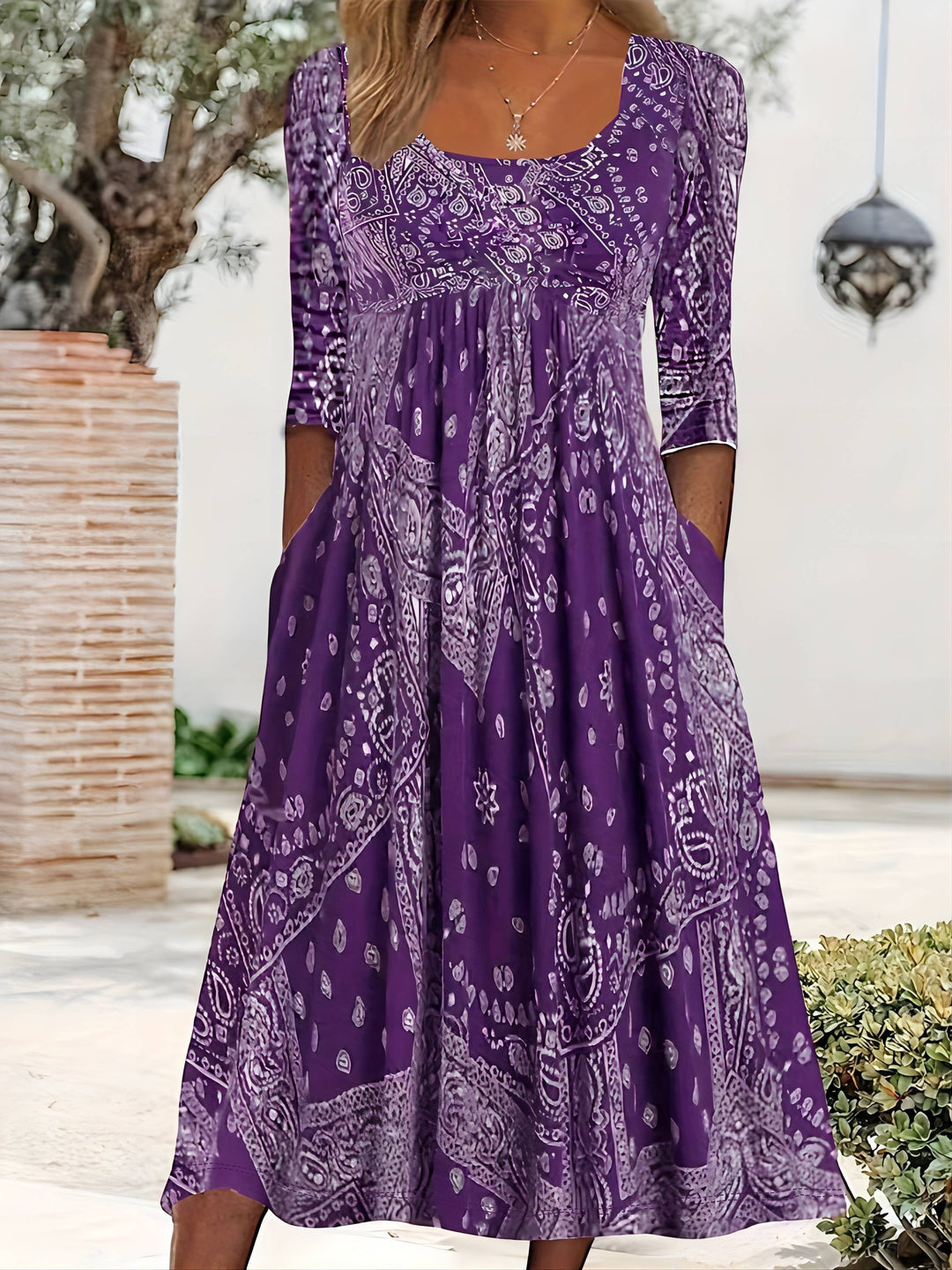 Isolde Weimar | Midi-Kleid mit Langen Ärmeln Casual