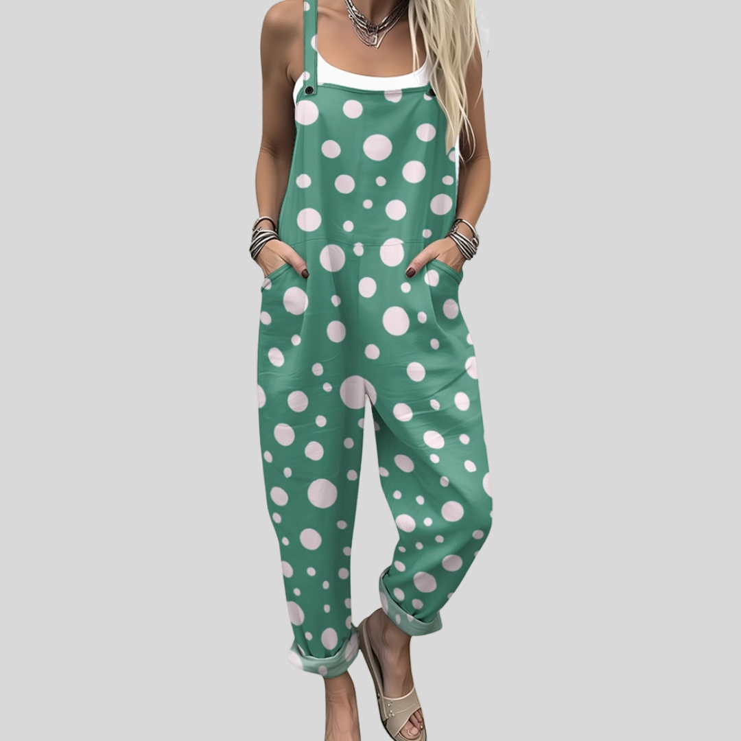 Charlotte Passau | Gepunktete Latzhose Grün