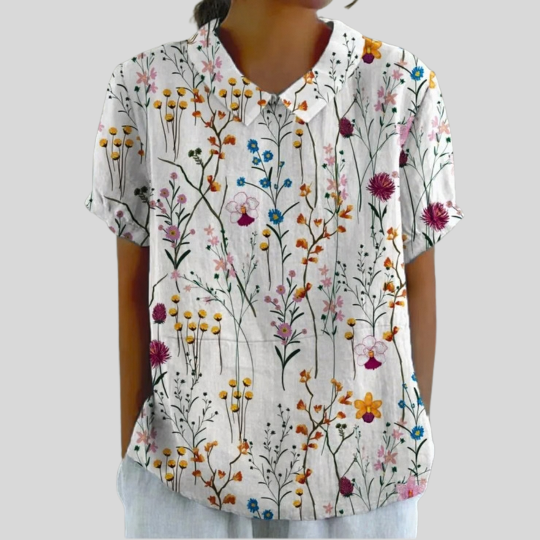 Theresa Eisenach | Blumenoberteil Eleganter Komfort in Beige