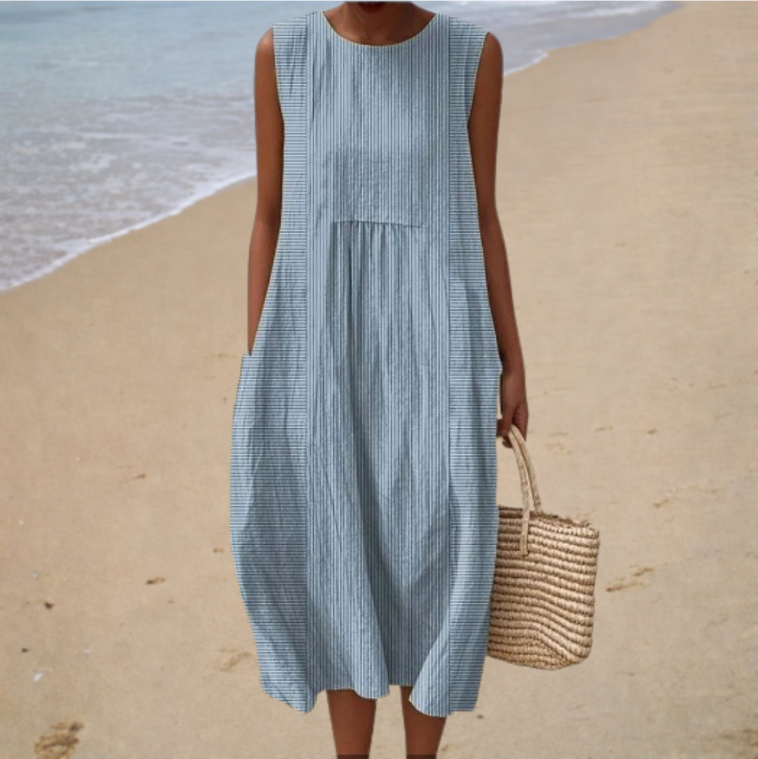 Waltraud Rothenburg | Bequeme Ärmellose Sommerkleid in Beige