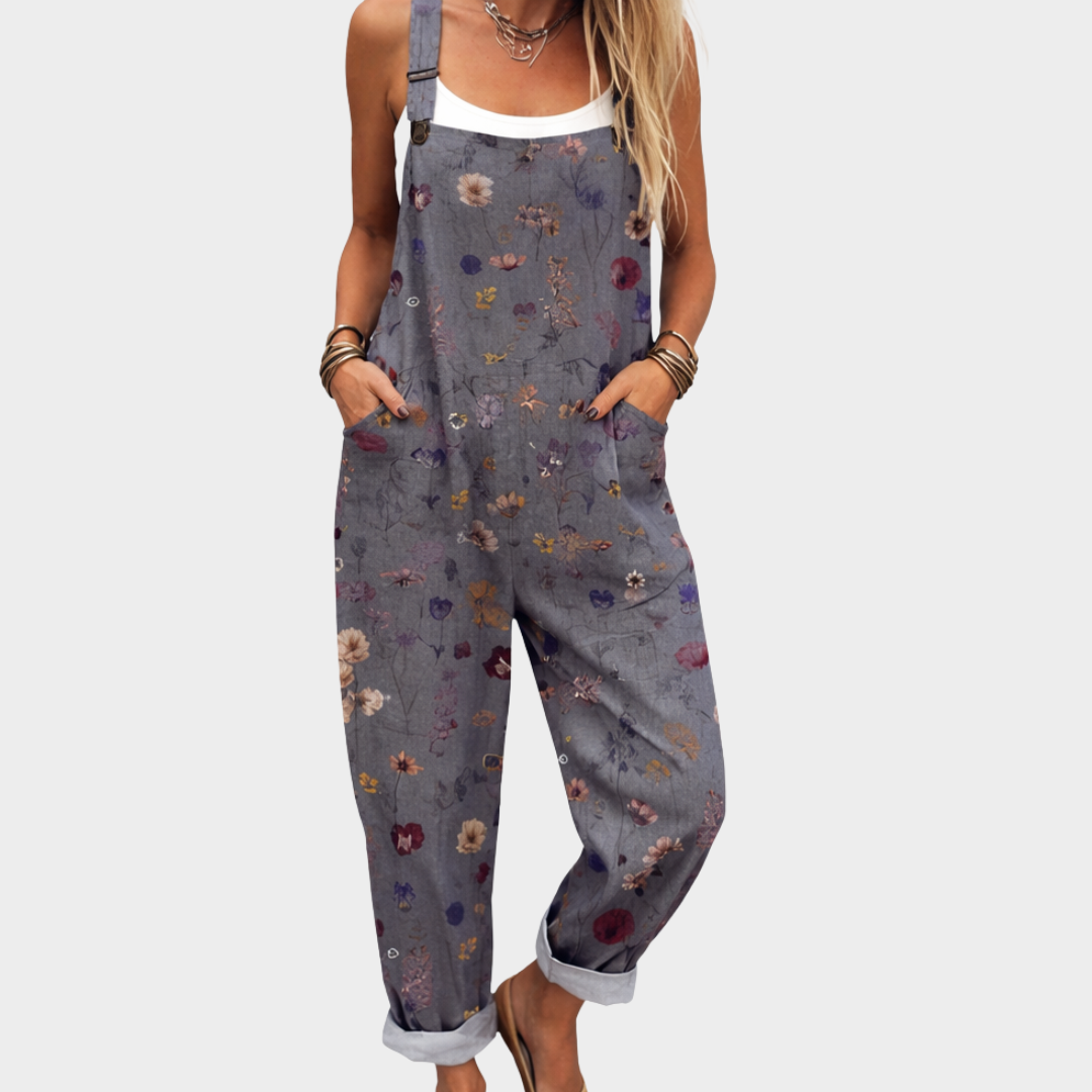 Gudrun Erfurt | Latzhose mit Streublümchen Graublau