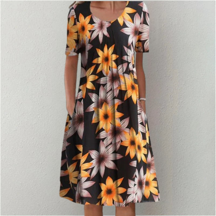 Lena Bamberg | Elegantes und Lässiges Blumenkleid mit Taschen