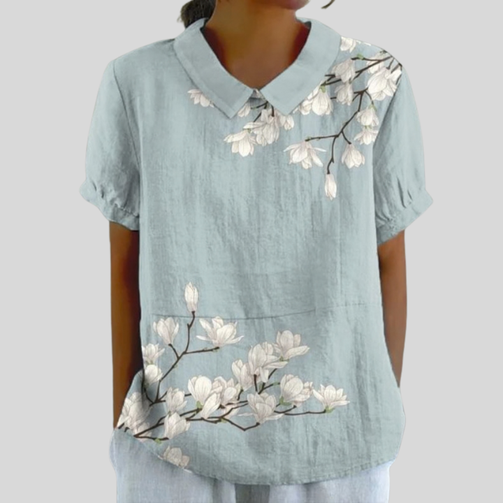 Almut Schwerin | Blumenoberteil Eleganter Komfort in Beige