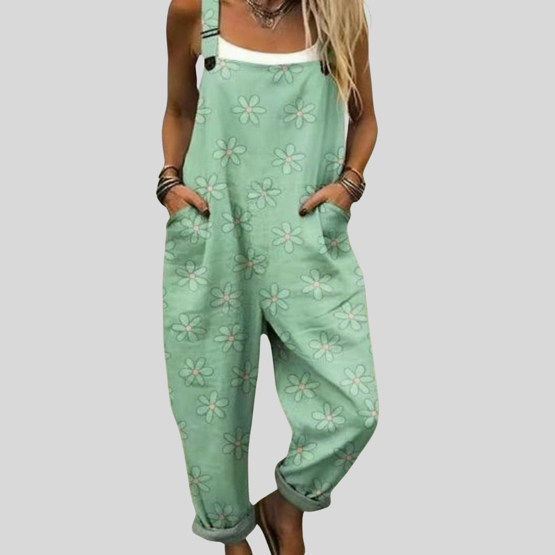 Emma Wernigerode | Florale Latzhose Mintgrün