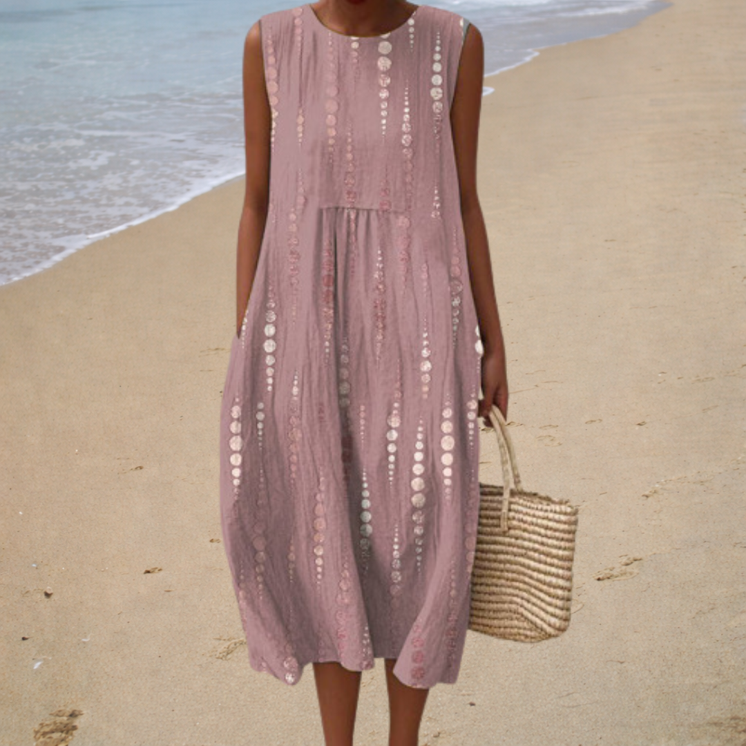 Elise Tübingen | Bequeme Ärmellose Sommerkleid in Beige