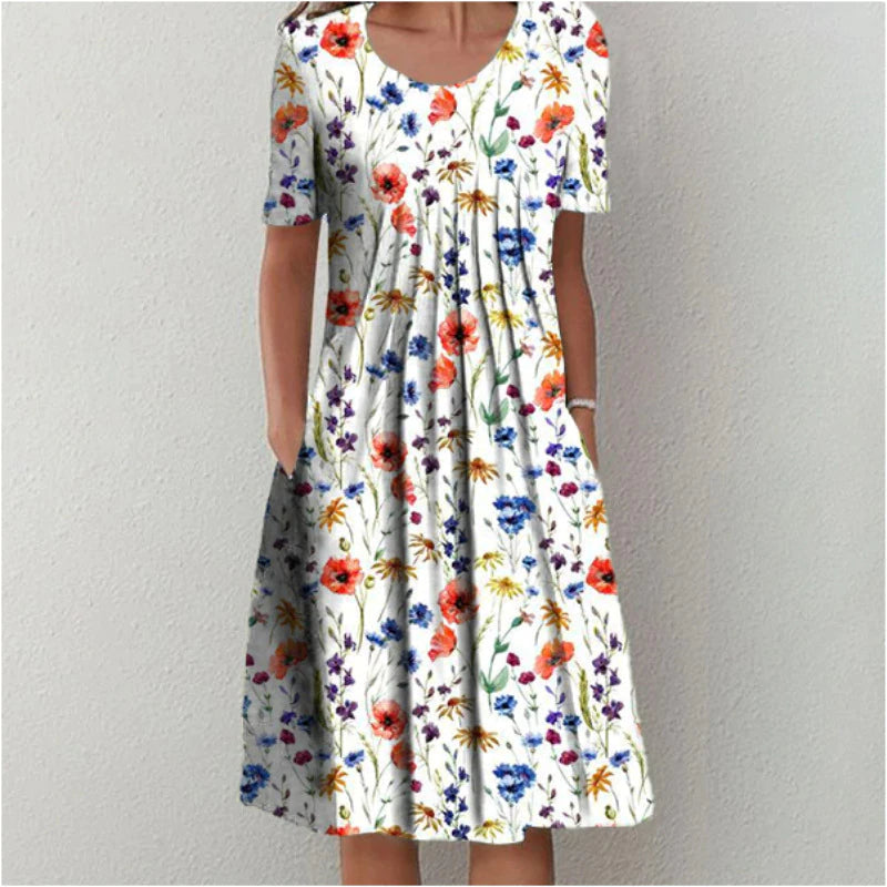 Lena Bamberg | Elegantes und Lässiges Blumenkleid mit Taschen
