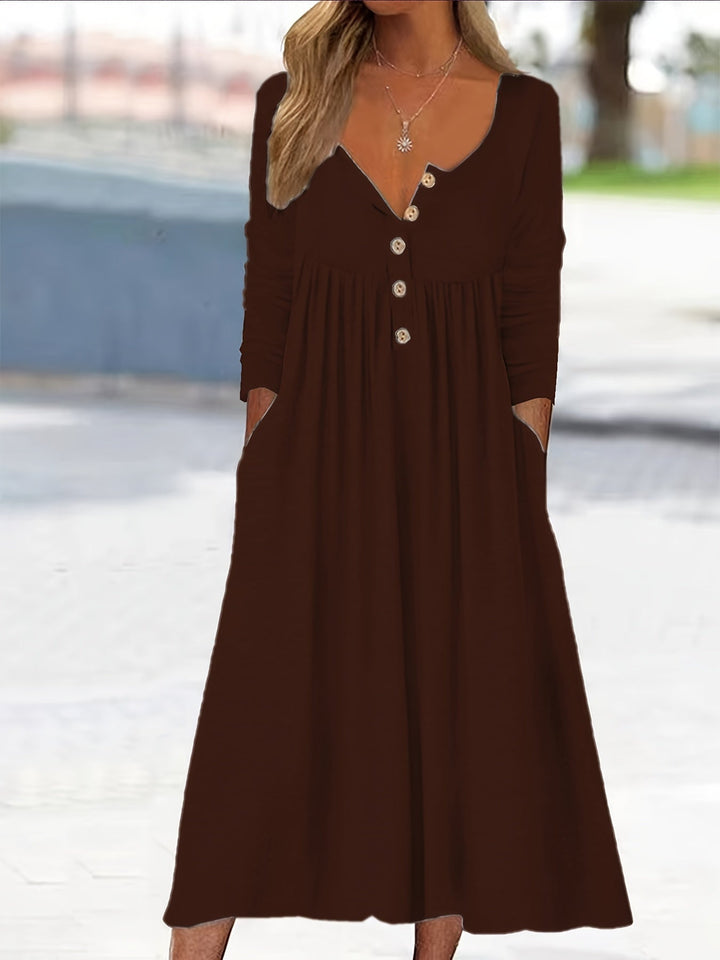 Ida Bamberg | Midi-Kleid mit Knöpfen Vorn