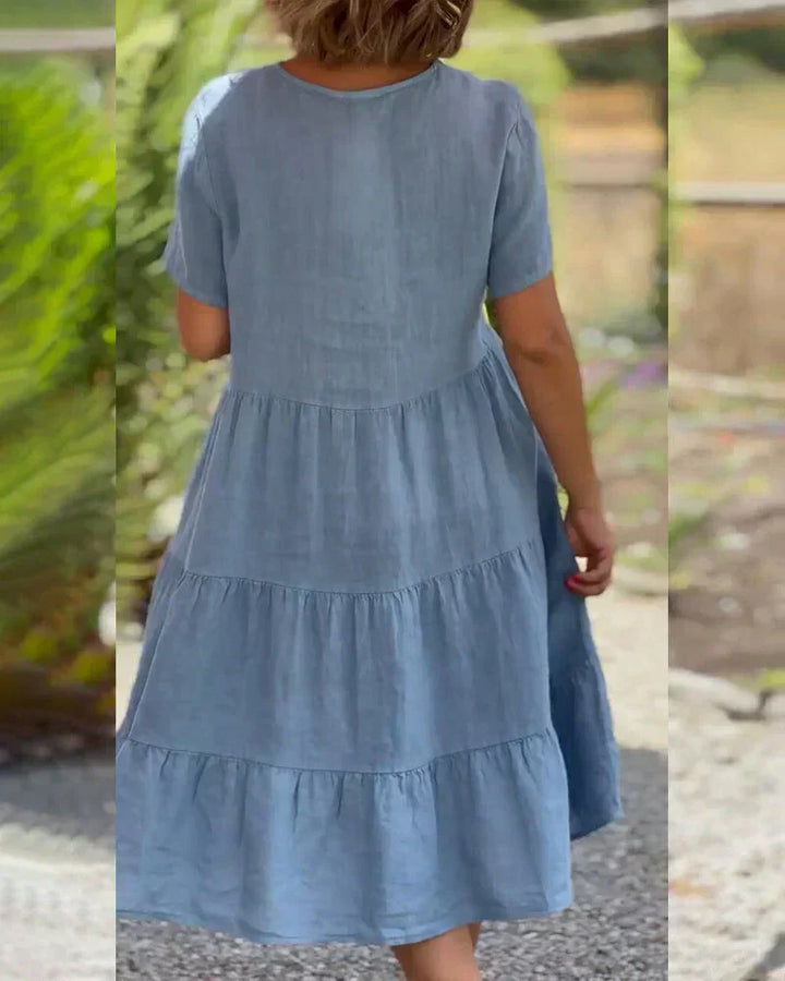Isolde Goslar | Lässiges Sommerkleid mit V-Ausschnitt