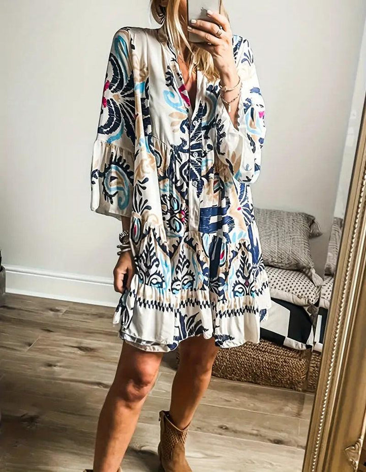 Anna Rothenburg | Bohemian Tunika Kleid in Mehrfarbig