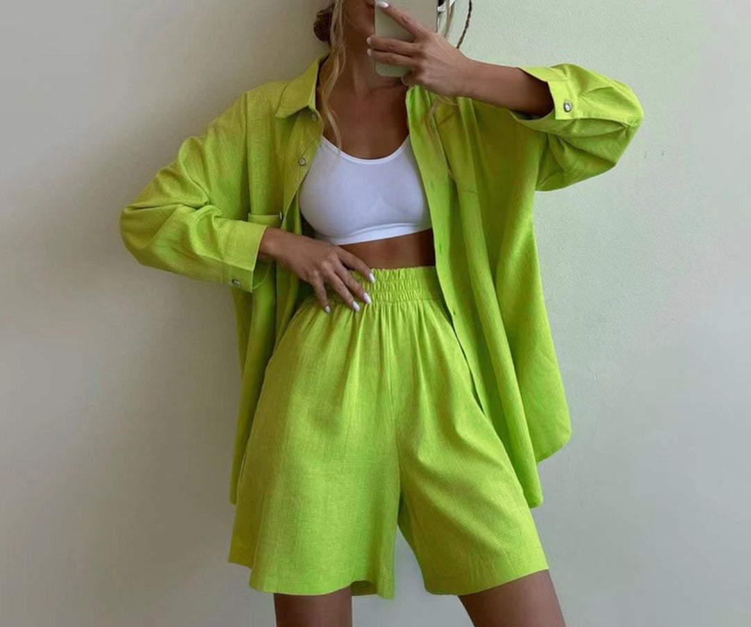 Katharina Bad-Ischl | Elegantes Zweiteiliges Ensemble in Fluoreszierendes Grün