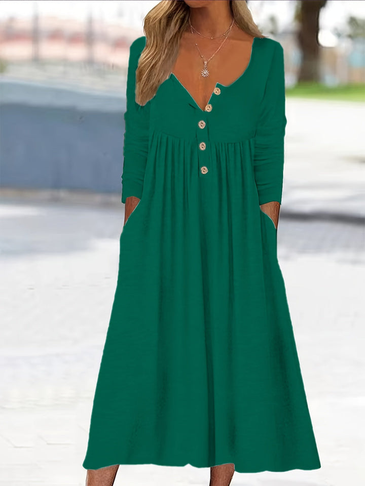 Ida Bamberg | Midi-Kleid mit Knöpfen Vorn