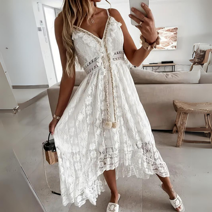 Katharina Konstanz | Elegantes Boho-Kleid in Beige