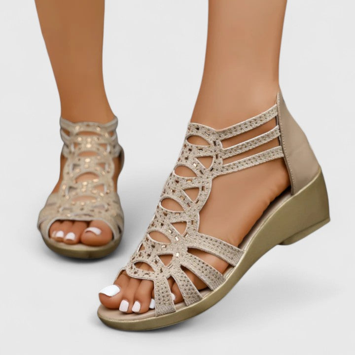 Amalia Heidelberg | Elegante Orthopädische Sandalen in Khaki