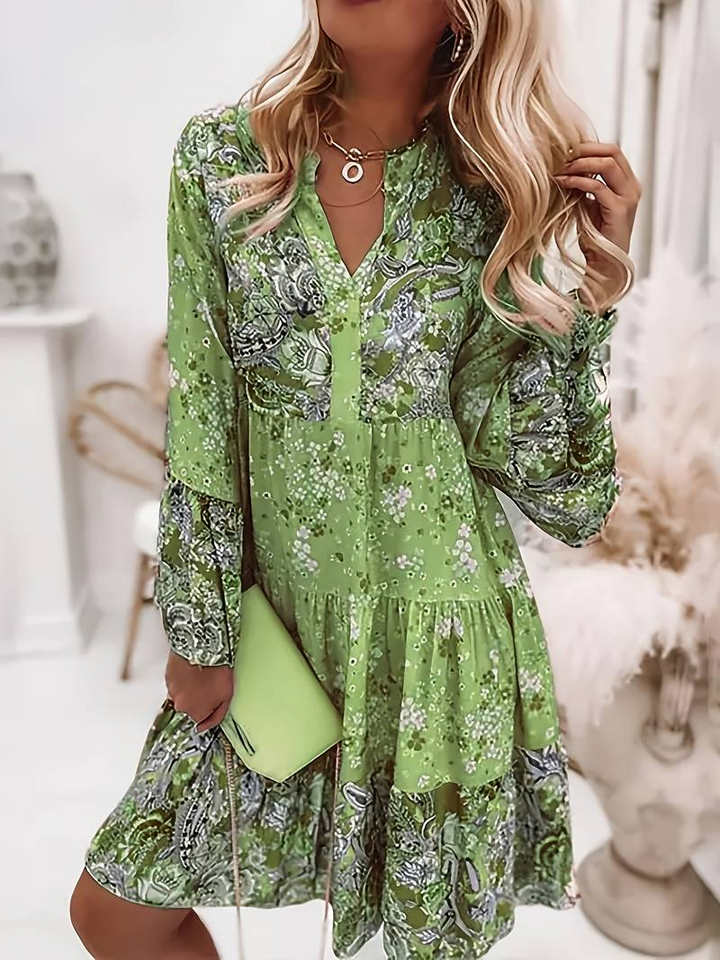 Irmgard Bad-Ischl | Bedrucktes Boho-Kleid in Rosa