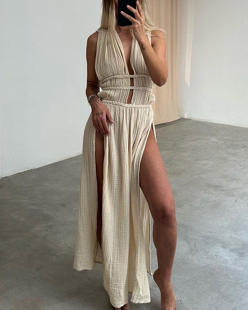 Theresa Wernigerode | Texturiertes Kleid mit Schlitz