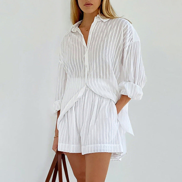 Greta Celle | Ensemble mit Knopfleiste und Luftigen Shorts