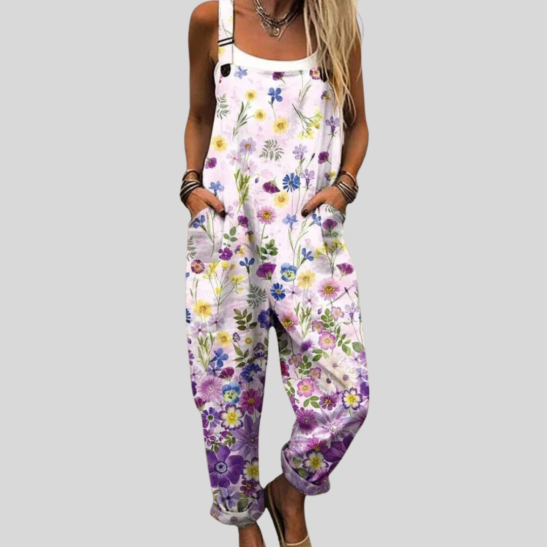 Amalia Ulm | Latzhose mit Wildblumen Flieder