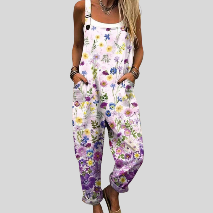 Amalia Ulm | Latzhose mit Wildblumen Flieder