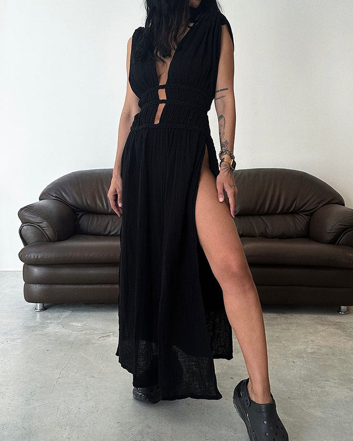 Theresa Wernigerode | Texturiertes Kleid mit Schlitz