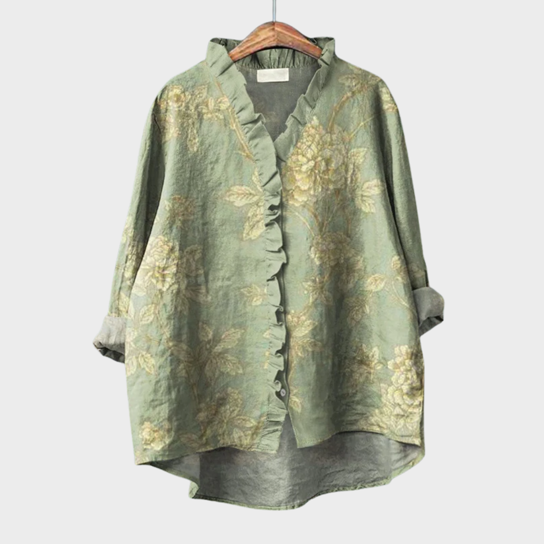 Johanna Landshut | Elegante Sommerbluse in Grün