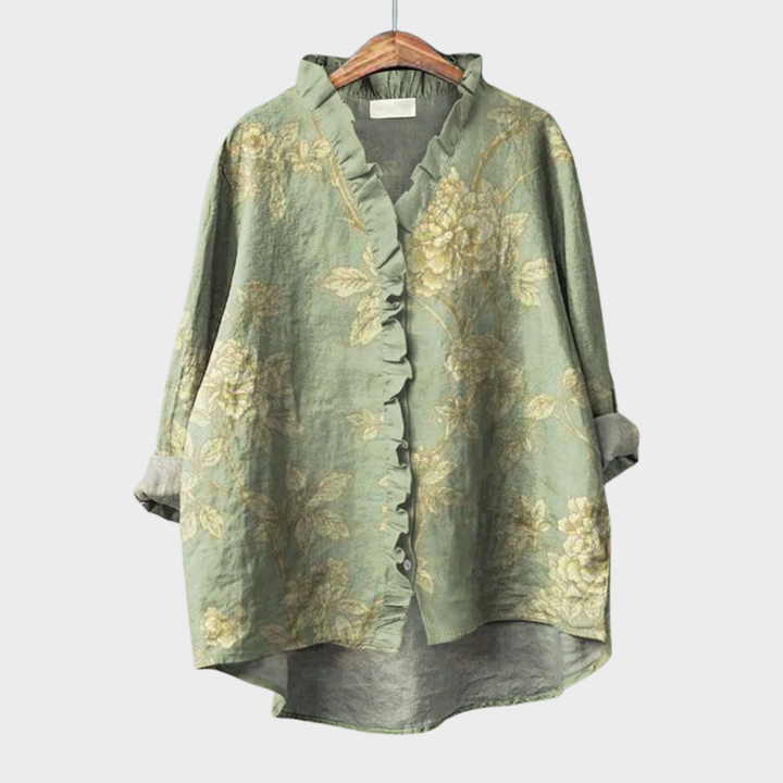 Johanna Landshut | Elegante Sommerbluse in Grün