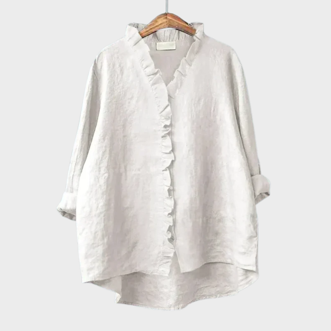 Luise Freiburg | Elegante Sommerbluse in Weiß