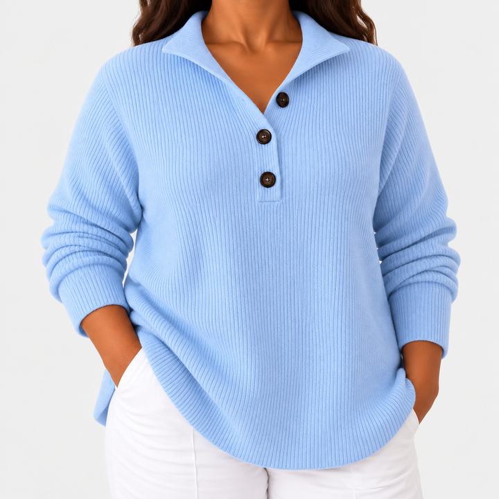 V-Neck Polo Jumper for Women